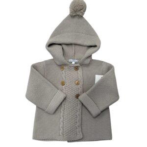 Abrigo Capucha Pompón Beige