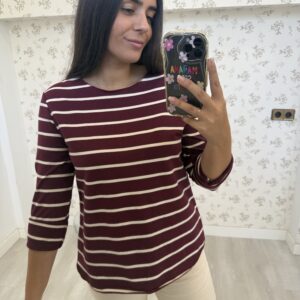 Camiseta Raya Fondo Burdeos