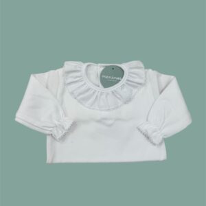 Camiseta algodón Cuello Volante