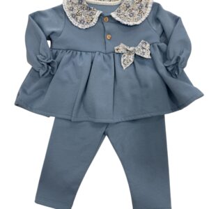 Conjunto Felpa Azul Flores