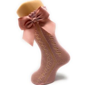 Calcetín Calado Rosa Lazo