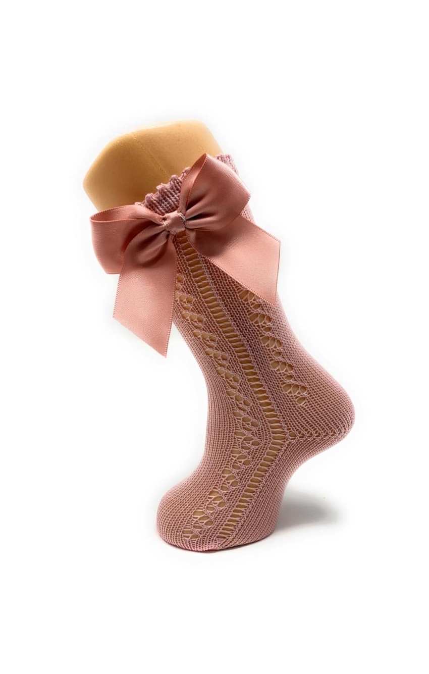 Calcetín Calado Rosa Lazo