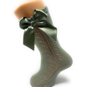 Calcetín Calado Verde Lazo