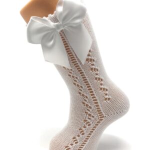 Calcetín Calado Blanco Lazo