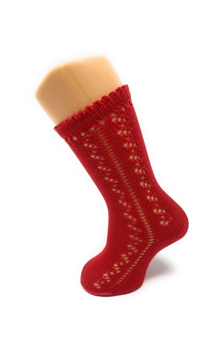Calcetín Calado Rojo