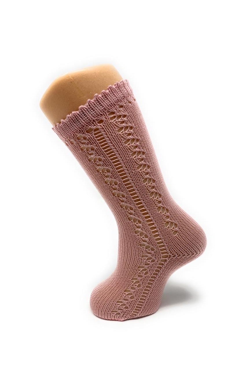 Calcetín Calado Rosa