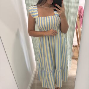 Vestido Formentera (azul y vainilla)