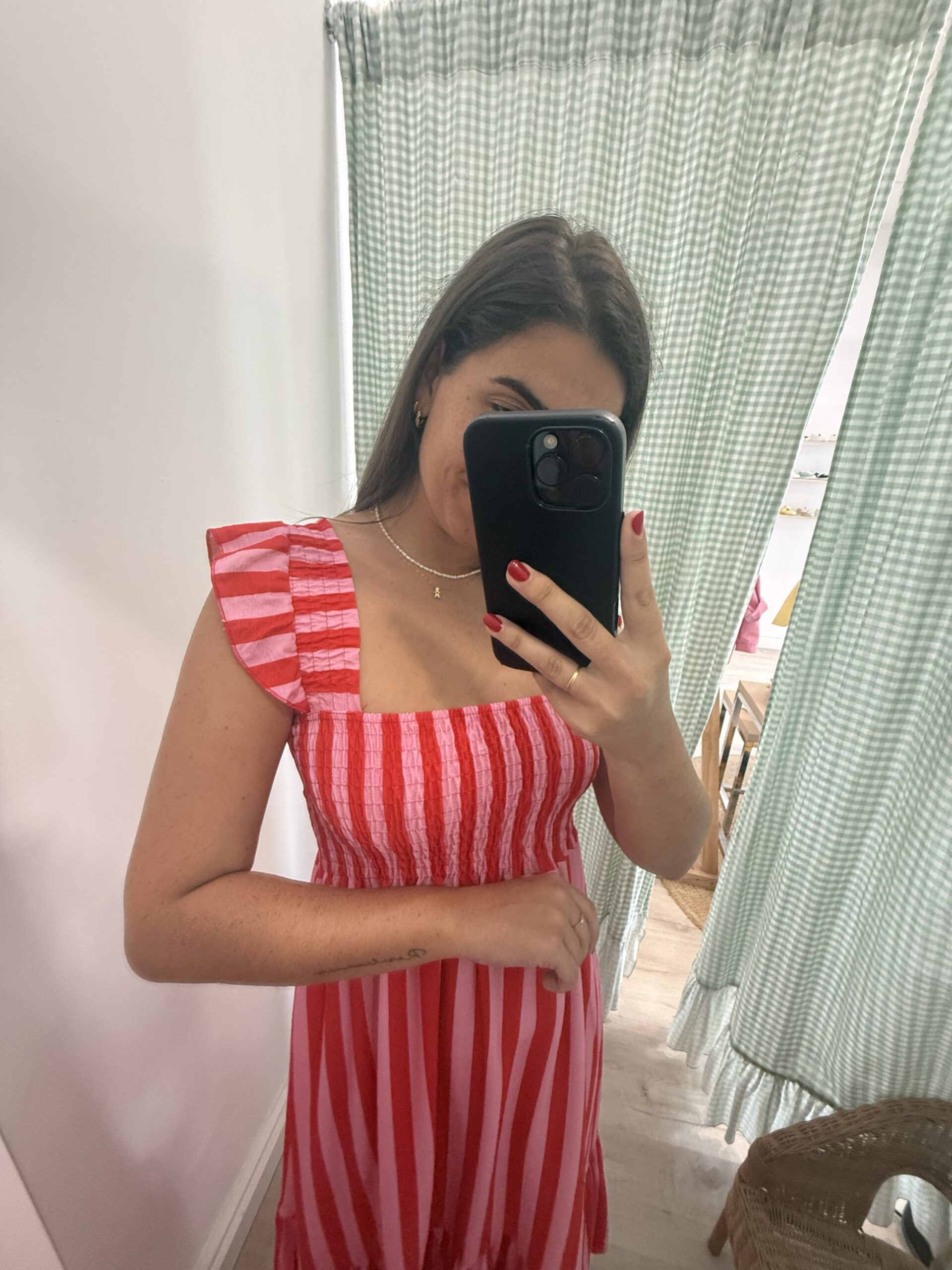 Vestido Formentera (rojo y rosa) - Imagen 3