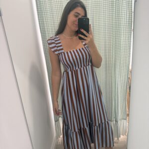 Vestido Formentera (azul y marrón)