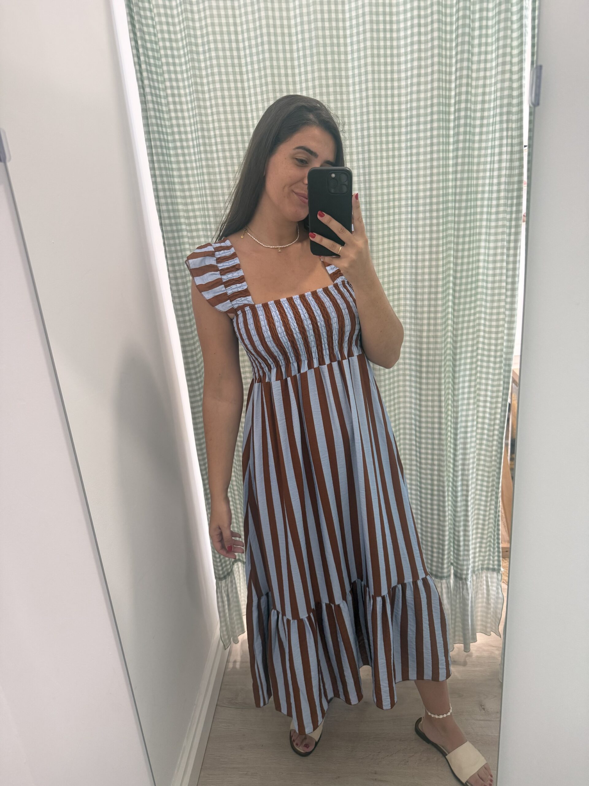 Vestido Formentera (azul y marrón)