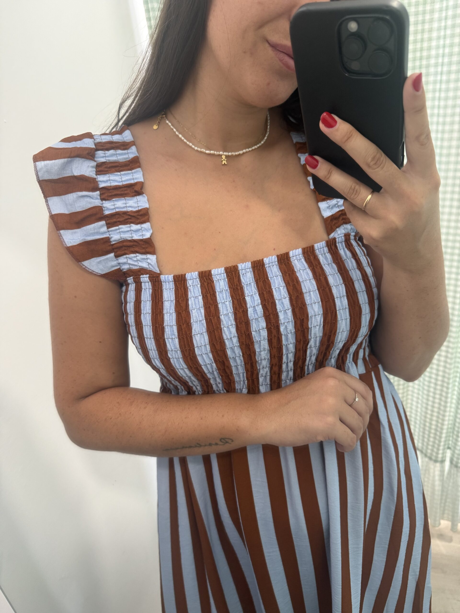 Vestido Formentera (azul y marrón) - Imagen 2